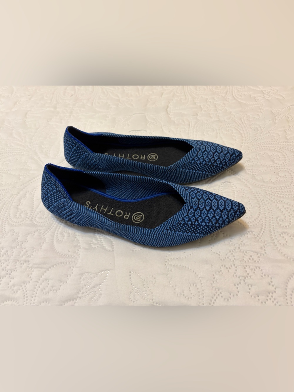 Rothy's The Point Flat In Lapis Python Blue 🔥RARE🔥 - Picture 5 of 10
